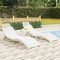 ShGaxin Sonnenliegen 2 STK. mit Tisch Weiß Massivholz Akazie, Gartenliege, Liegestuhl, Sonnenstuhl, Sonneninsel Outdoor, Liegen, Gartenmöbel, Bäderliege, Relaxliege - 3155471