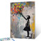 Tucocoo Banksy Graffiti-Malen-nach-Zahlen-Set mit Pinseln und Acryl-Pigmenten auf Leinwand, Gemälde für Erwachsene, Mädchen, Überwurf, Bunte Blumen, Bild für Zuhause, Wanddekoration, Geschenke