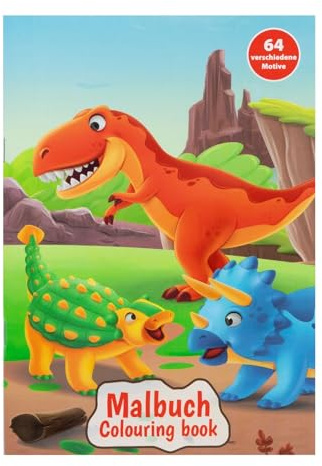 Malbuch / DIN A5 / 64 Seiten / Dino