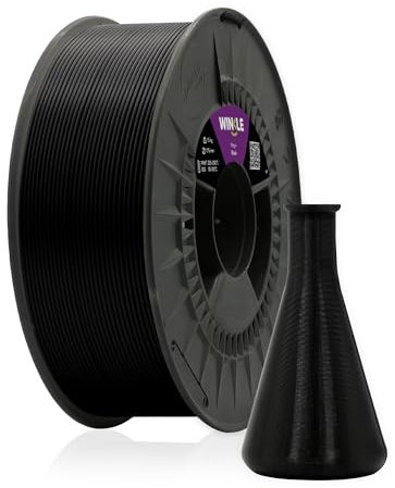WINKLE Polypropylen PP Filament 1.75mm Schwarz, 1.5kg Spule, 3D Drucker Filament Kompatibel mit FDM Druckern, PP 3D-Druckmaterialien, Maßgenauigkeit +/- 0.05mm, Chemikalienbeständig