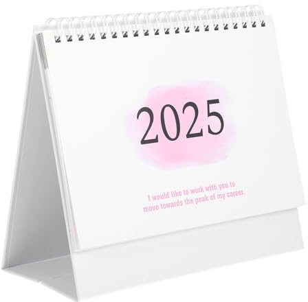 STOBOK Tischkalender 2024–2025 Tischkalender 18 Monate Englischer Stand-Flip- Planer Bürokalender Für Büro Und Zuhause (Juli 2024–Dezember 2025)