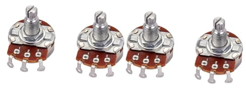 HEMOTON 4 Stück Potentiometer 250k Gitarren-Potentiometer Bassgitarre lineares Potentiometer digitales Potentiometer Bass-Potentiometer Gitarrenpotentiometer
