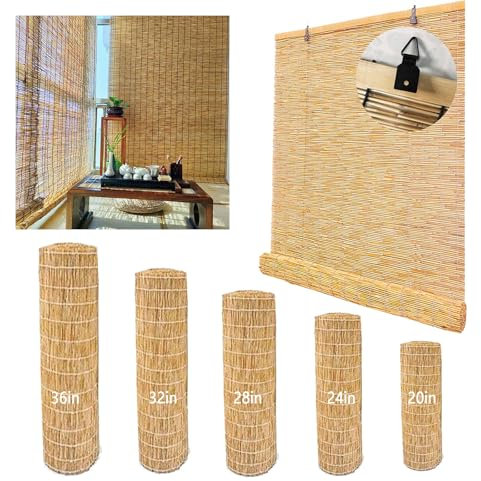 Bamboo Blinds for Window, Bamboo Roller Shades for Patio,Light Filtering Blind Privacy Screen Bamboo Roll Up Natural Reed Curtains,Straw Curtains,Sun Shades(W120xH1000cm/47x400in)