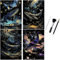 ShipeeKin 4x Kratzbilder Leuchtend 290 x 210 mm A4 Wandbild Kratzbilder Kratzpapiere für Erwachsene Kinder mit Werkzeug Set (Wale)