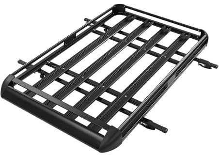 banborba 160cm Universal Auto Dachständer, SUV Universal Aluminium Dachgepäckträger Korb, Gepäckträger Gepäckkorb, Einstellbare Breite Korb Gepäck Fracht Träger, bis 150kg belastbar