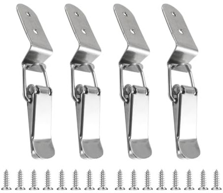 Set di 4 morsetti per casse in acciaio, ad angolo retto, chiusura a sgancio rapido, chiusura a 90 gradi, con scatola per cassette degli attrezzi e stoccaggio