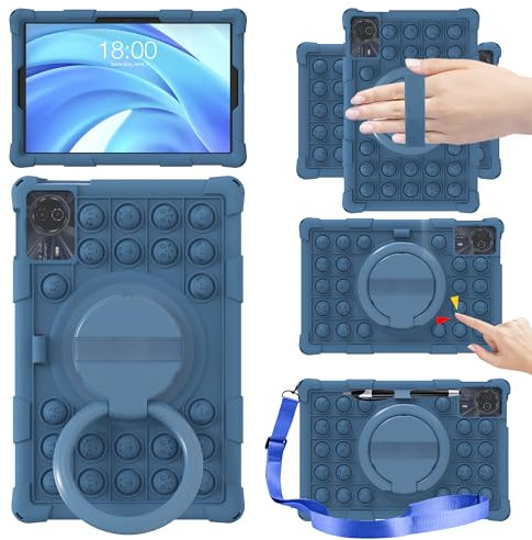 EspZanthic Coque Étui pour DOOGEE T30 Pro, Rotative 360 Degrés Housse Case Cover pour DOOGEE T40/DOOGEE T30 Ultra/DOOGEE T30S / DOOGEE T30SE 11 inch Tablet, Bleu Foncé