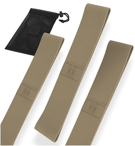 OMNANA® SOFTFLEX™ Loop Band Set – 3 Widerstandsbänder aus Stoff (30cm) – Extra reißfest & rutschfest – Fitnessbänder für Krafttraining, Muskelaufbau & Yoga – Mit Tasche