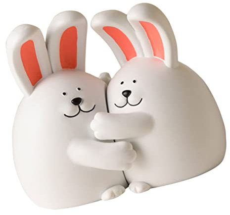 ABOOFAN Niedliche Hasen Buchstützen Dekorative Desktop Book Organizer rutschfeste Rabbit Book Ends Für Wohn Arbeitszimmer Kreative Buchhalter Regal Deko