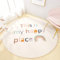 AIMECO Weicher Kuscheliger Kinderteppich Weicher Rund Carpet Wohnzimmer Teppichen Mädchen Schlafzimmer Kinderzimmer Waschbarer Pflegeleicht Teppiche Motiv Rund 160cm Alphabet Regenbogen