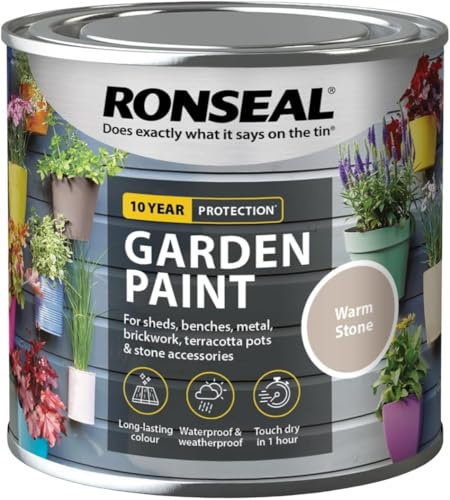 SuperGift.com 0.25 L Warm Stone Garden paint, adds colour, Waterproof & Water-Repellent Outdoor Paint for Wood, Brick, Metal & Terracotta