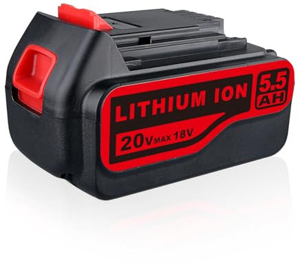 5,5 Ah 20 V LB2X4020 Akku, kompatibel mit Black and Decker 20 V Akku BL2018 BL2018-XJ BL1518 BL4018 LBXR20 LBXR2020 Elektrowerkzeugen