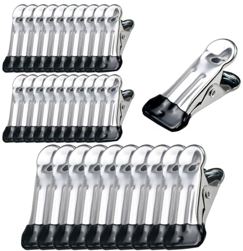 30Pcs Stainless Steel Clothes Pegs for Washing Line, Laundry Pegs Non-Slip Metal Laundry Pegs Clothes Pins Clips Strong Grip for Clothes Jeans Socks Towel Photos