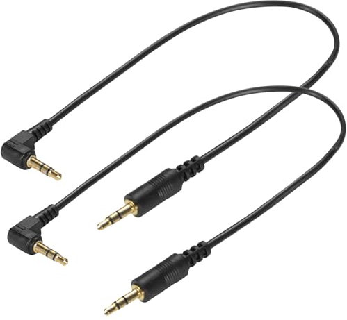 Greluma 2 Piezas Cable de audio Jack TRS de 30 cm 1/8 3,5 mm, macho recto a ángulo de 90 grados macho 3,5 mm conector estéreo de 3 polos para Auricular,Auriculares,Cable auxiliar