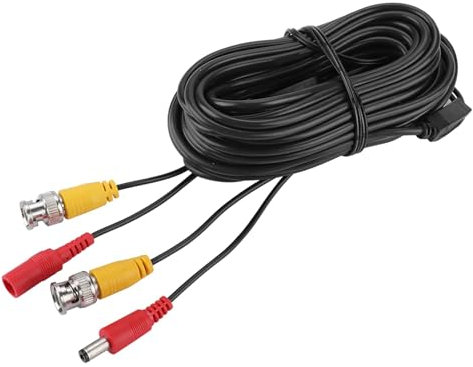 Fafeicy Cavo di Espansione CCTV, Cavo Coassiale per Monitoraggio della Fotocamera -LCD (10m)