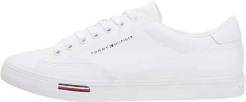 Tommy Hilfiger Herren Vulcanized Sneaker Long Lace Low Top, Weiß (White), 42