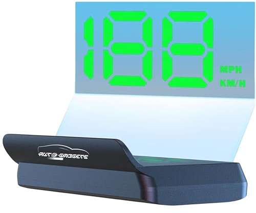 AutoGadgets24® Head Up Display fürs Auto – Windschutzscheiben-Projektor mit Sonnenblende – Digitale Geschwindigkeitsanzeige, Plug-&-Play HUD über USB, Helligkeitsautomatik, klare Projektion (Grün)