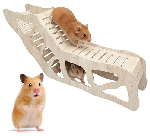 Escalera de Escalada para Hámster con Túnel y Casa de Madera