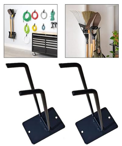 Opatiny Iron Garden Tool Display Rack 2PCS, Heavy Duty Wall Mounted Storage for Lawn Mowers Hoses, Compatible with Extension Cords and Ladders