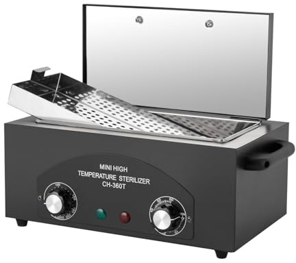 Repomanda, 300W Heißluftsterilisator für Nagel- und Kosmetikwerkzeuge, Professioneller Trockenhitze-Sterilisator mit Timer und Temperaturregler, Desinfektion für Friseursalon, Nagelstudio, Schwarz