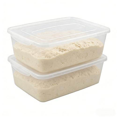 Ikando 2 Pack Pizza Dough Proofing Tray, 16L Preparation Box with Lid | Household Pizza Dough Container, Commercial Pizza and Bread Proofing Box, Large Capacity