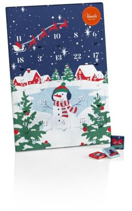 Venchi, Adventskalender 2026 Klassik, 25 Pralinen, Glutenfrei, 181g | Granblend Pralinen Vollmilch und Zartbitter, Vintage Dream Kollektion, Limited Edition, Adventskalender 2026