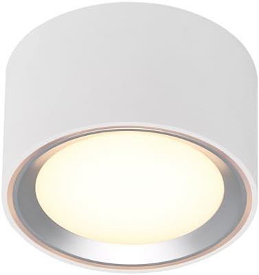 Nordlux 47540132 Fallon LED-Aufbauleuchte 8.5W Warmweiß Weiß, Edelstahl (gebuerstet)