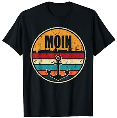 Moin Cooler Spruch I Hafen Anker See Meer Segeln T-Shirt