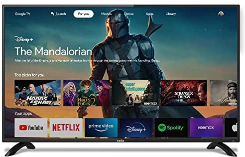 Cello ZG0234 43” Smart Android TV with Freeview Play, Google Assistant, Google Chromecast, Disney+, Netflix, Prime Video, Apple TV+, BBC iPlayer, Made in the UK