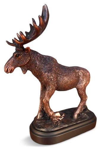 Marian Imports F13122 Elch-Statue Dekofigur Tierfigur, 17,8 x 17,8 cm, Treasure of Nature Howling Bronze