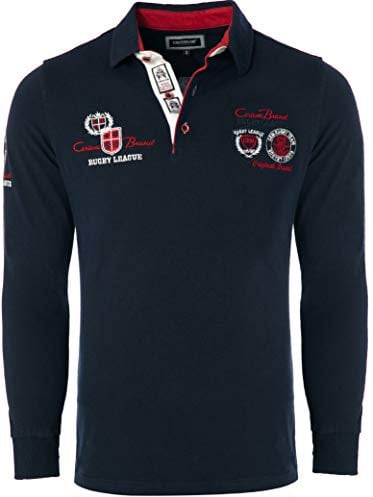 Carisma Langarm Poloshirt für Herren L, Blau 100% Baumwolle • Herren Langarmshirt mit Stickerei • Angenehmes Regular Fit Longsleeve 3433 Navy XXL