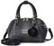 NICOLE & DORIS Handtasche Damen Klein Retro Umhängetaschen Henkeltasche Kroko Optik Schultertaschen PU Leder Tasche mit Blumen Anhänger Dunkelgrau