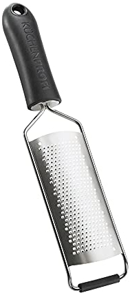 Küchenprofi Reibe fein MASTER GRIP | Gewürzreibe Edelstahl | Ultrascharfe Klingen | Muskatreibe | Parmesanreibe | Reibe für Ingwer, Knoblauch Zitrusfrüchte und mehr | 30,5×7,5×3cm