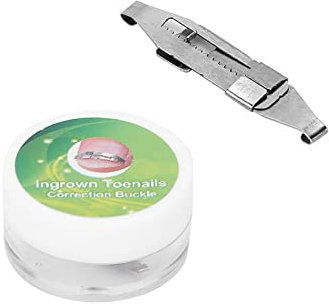 Corrector de uñas encarnadas de acero inoxidable, herramientas de pedicura Parche de uñas Pegatinas de soporte de uñas de los pies curvas, herramienta de corrección del tratamiento de paroniquia para