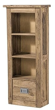 MASSIVMOEBEL24.DE | Railway Hängeschrank 50x26x120 Mango, Farbe:beige lackiert, Größe:50x26x120 cm (BxTxH)
