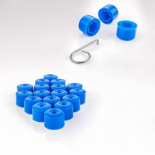 LST 20x Kappen Set Abdeckkappen Sechskant Radschrauben 17 mm blau
