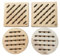 EFO Trivets for Kitchen Worktops Set of 4 | Wooden Trivet with Natural Beechwood Finish | Heat Resistant Wooden Pads for Hot Pans – Protects Surfaces and Worktops | Wooden Coaster Trivet Set 20x20 cm