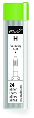 Pica Fine Dry Ersatzminenset Graphitmine HB 7050 (Minen 9 mm, für fast alle Oberflächen, für präzise Markierungen, inklusive Radierer) 7050