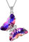 Aurora Tears Lila Schmetterling Herz Halskette Frauen 925 Sterling Silber Tier Schmetterlinge Februar Erstellt Amethyst Geburtsstein Schmuck DP0311F