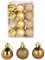 Btruely Weihnachtskugeln Rot,Christbaumkugeln Set 24 Stück,Weihnachtsdeko Bruchsicher,Christbaumschmuck Kunststoff,Baumschmuck Weihnachten Deko Anhänger,Weihnachtsbaum Deko Klein Kugeln (A, One Size)