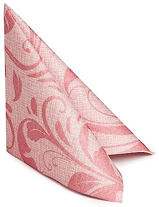 Airlaid-Servietten, Servietten stoffähnlich, trockenes Papier - Einweg-Tischservietten aus strapazierfähigem und praktischem Material - Servietten 40x40 50 Stück, florales rosa Muster