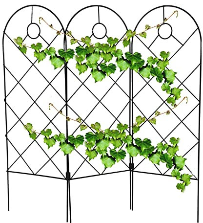 Peosevi Traliccio Per Rampicanti,Griglia Per Piante Rampicanti Da Esterno,Supporto Vegetale Per Viti In Vaso Verdure Fiori Patio Reticolo Di Filo Metallico Pannelli A Griglia