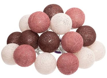 Atmosphera - Guirlande led pile 16 boules dune d3,5cm