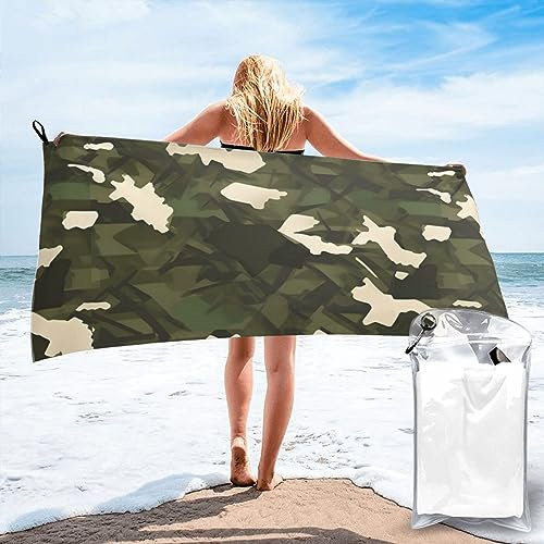 DTGPRO Army Camouflage Mikrofaser Badetuch 27,5 x 55 Zoll großes, weiches, super saugfähiges, schnell trocknendes Reisehandtuch