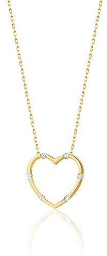 PRINS JEWELS Halskette Mit Herz Zirkonia 14 Karat 585 Gold Anhänger