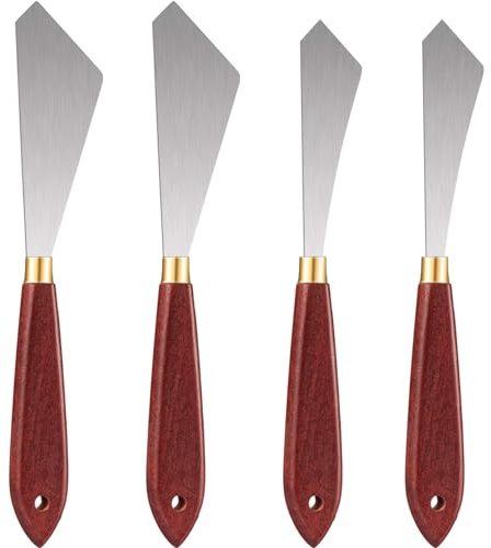 ieron 4 Pieces Palette Knife Set Painting Mixing Scraper Stainless Steel Palette Knife Paint Art Spatula with Wood Handle Art Painting Knife Tools for Oil Canvas Acrylic Painting