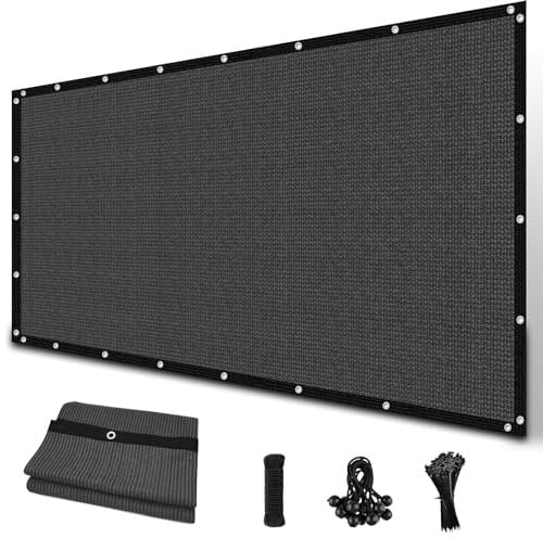 Amagenix 90% Shade Fabric Sun Shade Cloth with Grommets, 8' x 8' Pergola Replacement Shade Cover Canopy for Garden Outdoor Patio, Dark Grey (We Make Custom Size)