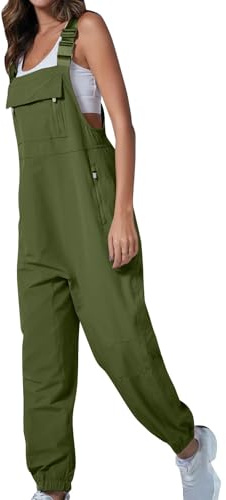 Work Overalls for Women Loose Fit Adjustable Straps Cargo Jumpsuit Work Utility & Safety Dungarees & Coveralls Ladies Casual Bib Rompers with Zippered Pockets Hiking Playsuits Suspender Long Trousers