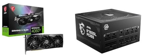 MSI GeForce RTX 4060 Ti GAMING X SLIM 16G Graphics Card - RTX 4060 Ti GPU, 16GB GDDR6 & MAG A750GL PCIE5 Power Supply Unit, 750W, 80 Plus Gold, Fully Modular, ATX 3.0