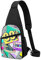 Schule Retro 90Er Geometrisch Brusttasche Stilvoll Rucksack Unisex Tagesrucksack Für Camping, Arbeit, Bergsteigen